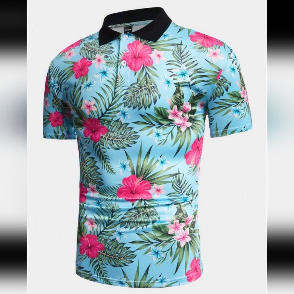 Brand new, men's floral Polo Shirt size s